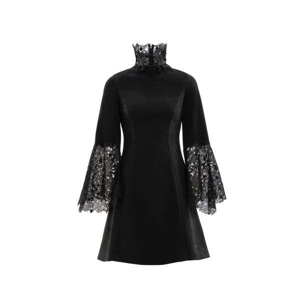 Saiid Kobeisy High neck short lace dress