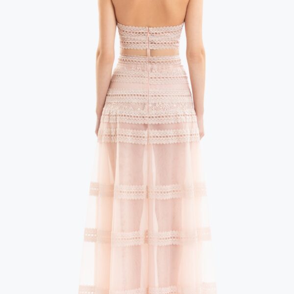 Saiid Kobeisy Lace striped long dress