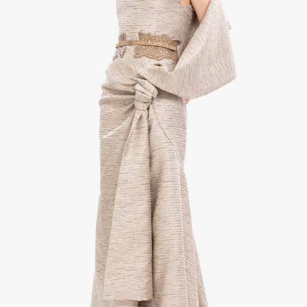 Saiid Kobeisy Light gold brocade dress