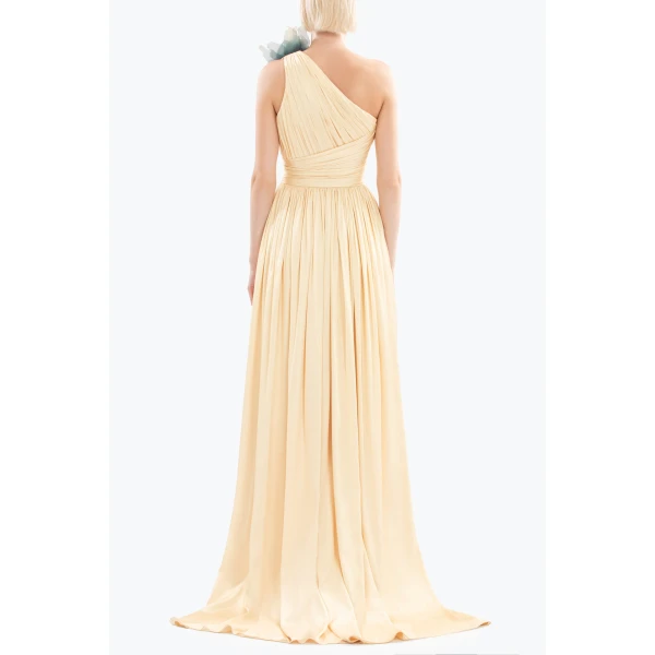 Saiid Kobeisy Long coco pleated dress, view 3