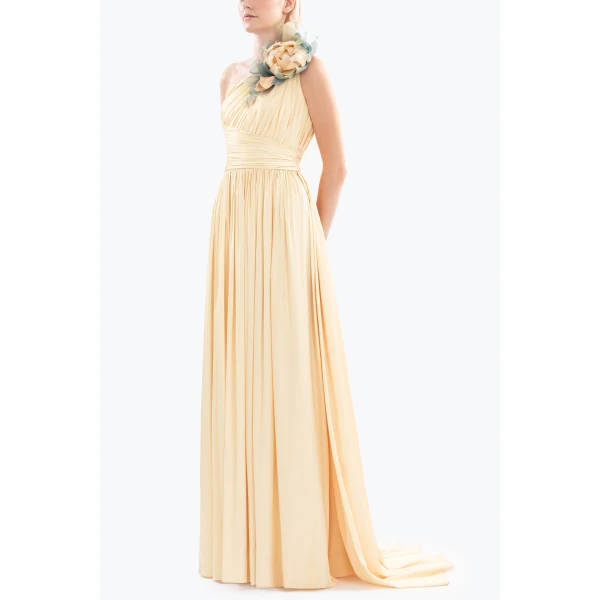 Saiid Kobeisy Long coco pleated dress, view 4