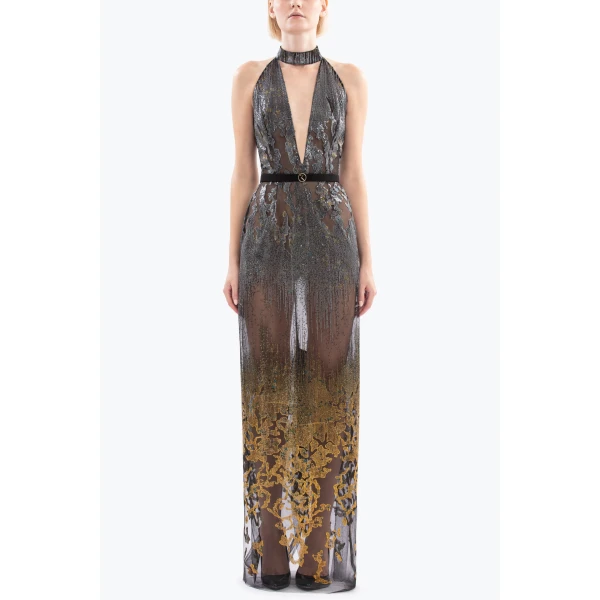 Saiid Kobeisy Long embellished fitted dress, view 2