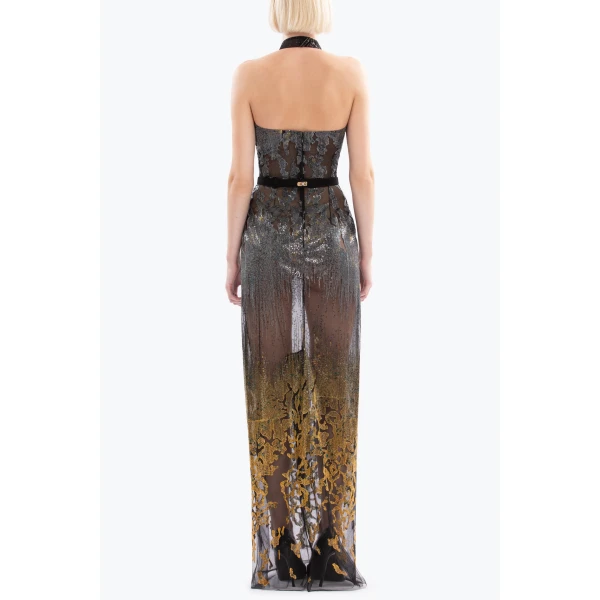 Saiid Kobeisy Long embellished fitted dress, view 3