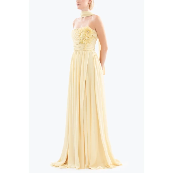 Saiid Kobeisy Long gathered dress, view 4