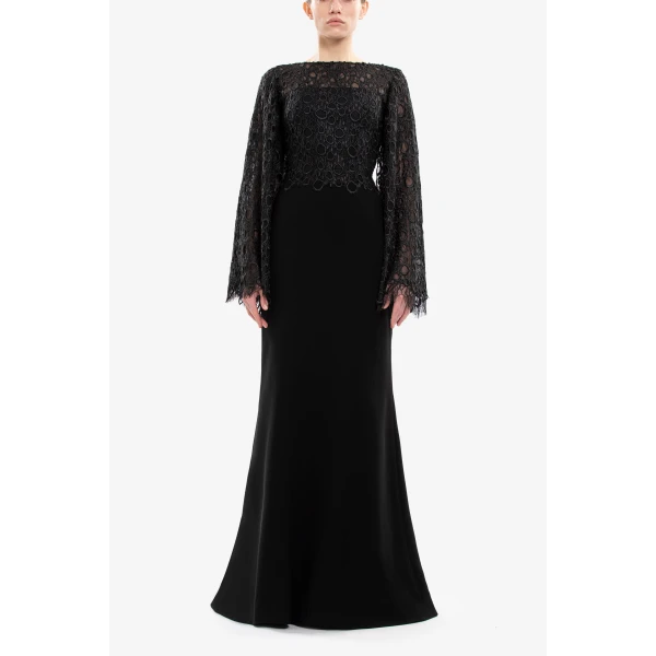 Saiid Kobeisy Long guipurre dress, view 2