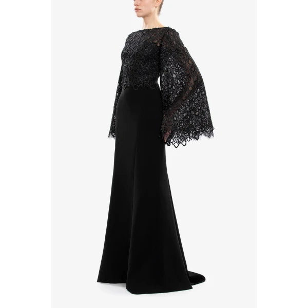 Saiid Kobeisy Long guipurre dress, view 3