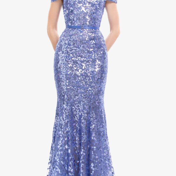Saiid Kobeisy Off-Shoulder Sequin Embroidered Long Dress