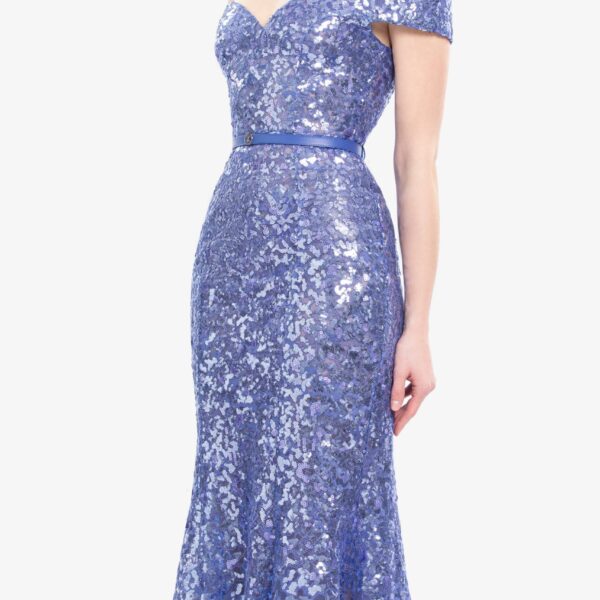 Saiid Kobeisy Off-Shoulder Sequin Embroidered Long Dress