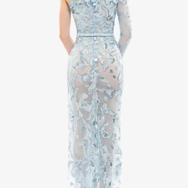 Saiid Kobeisy One-Shoulder Embroidered Tulle Dress