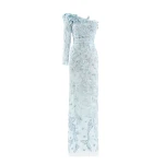 Saiid Kobeisy One-Shoulder Embroidered Tulle Dress