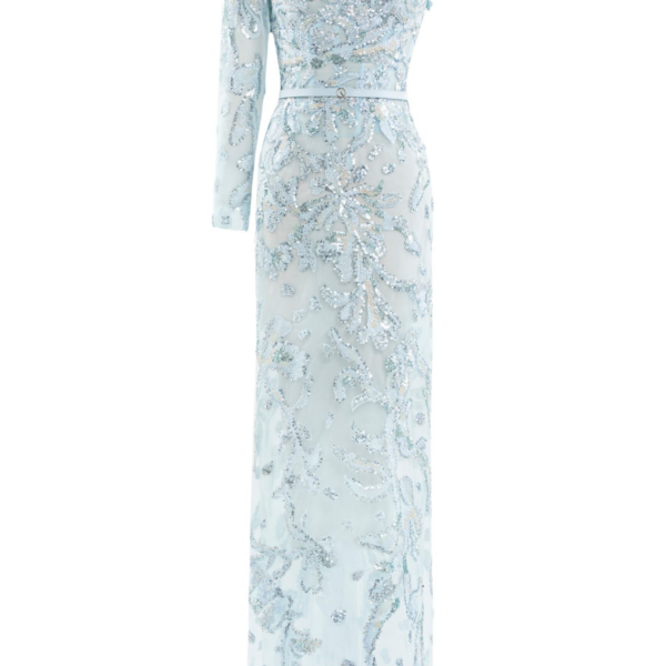 Saiid Kobeisy One-Shoulder Embroidered Tulle Dress