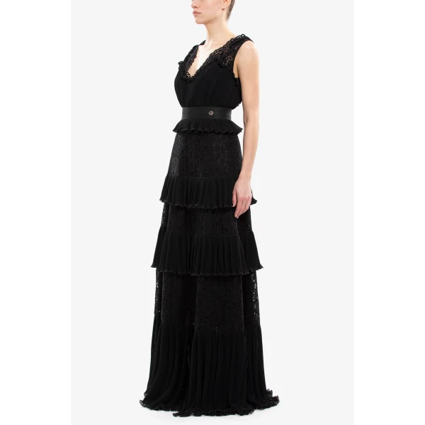 Saiid Kobeisy Pleated lace dress, view 3