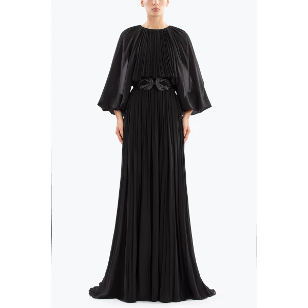 Saiid Kobeisy Pleated long dress, view 2