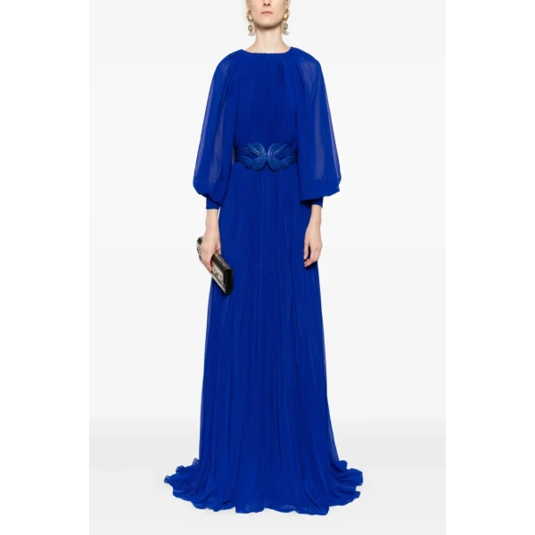 Saiid Kobeisy Pleated long dress, view 5
