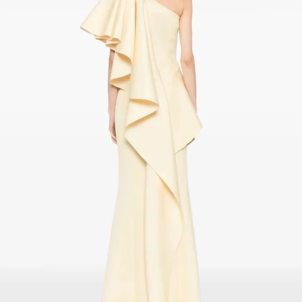 Saiid Kobeisy Ruffled scuba long dress