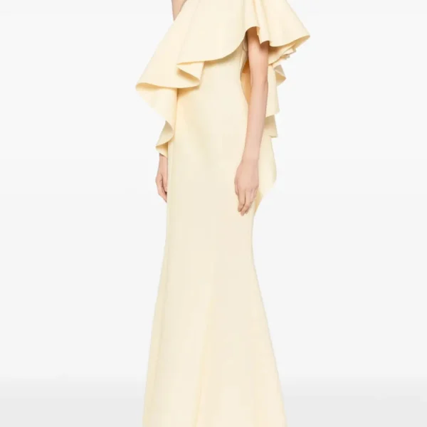 Saiid Kobeisy Ruffled scuba long dress