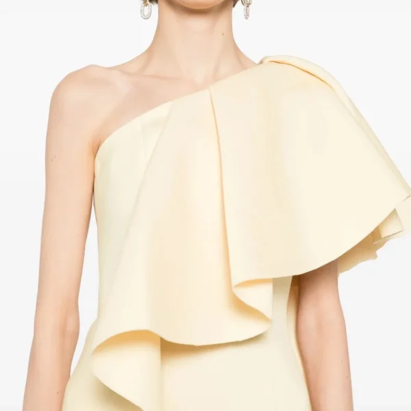 Saiid Kobeisy Ruffled scuba long dress