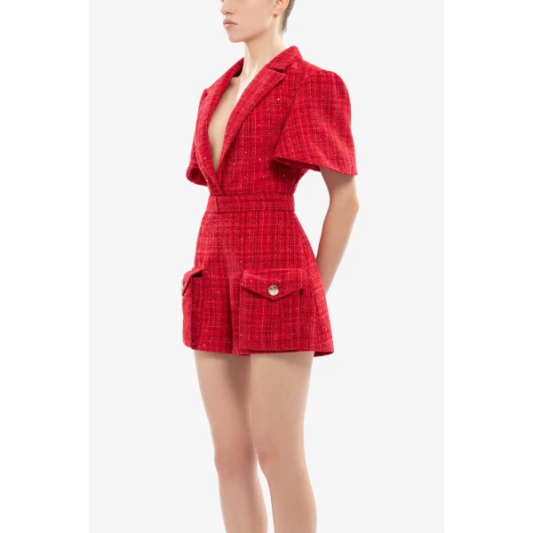Saiid Kobeisy Tweed short jumpsuit, view 3