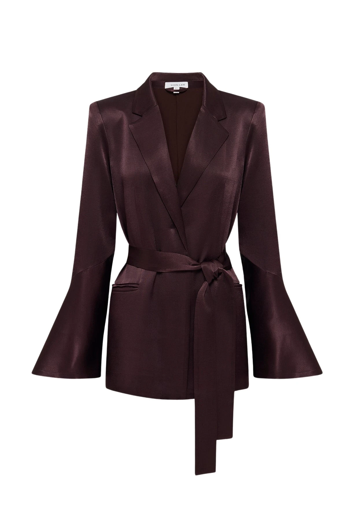 Shona-Joy-La-Lune-Flared-Sleeve-Belted-Blazer-Espresso-2025-coveti93137_nobg Shona Joy Brown Jackets