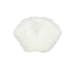 Woman wearing Yves Salomon shearling fur coat – luxury outerwear at Coveti