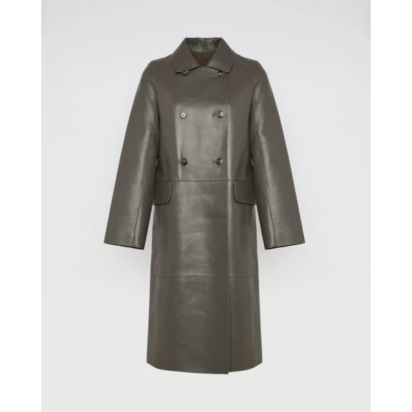 Woman wearing Yves Salomon shearling fur coat – luxury outerwear at Coveti