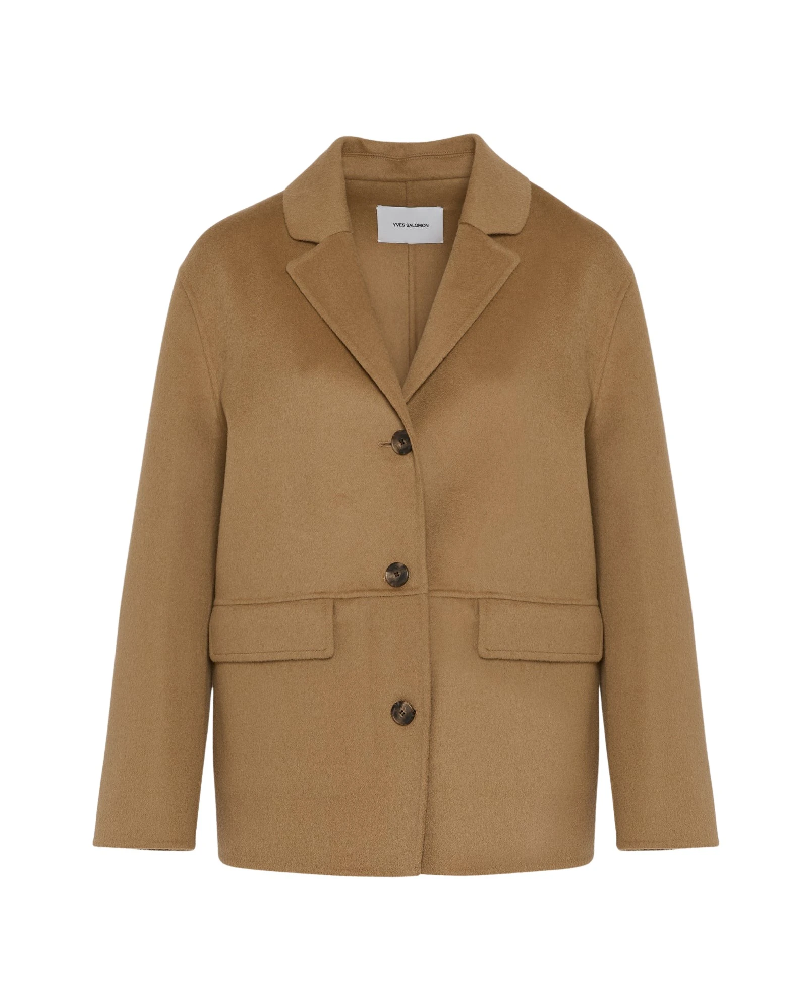 Yves-Salomon-Double-sided-cashmere-blend-jacket59947_nobg Woman wearing Yves Salomon shearling fur coat – luxury outerwear at Coveti