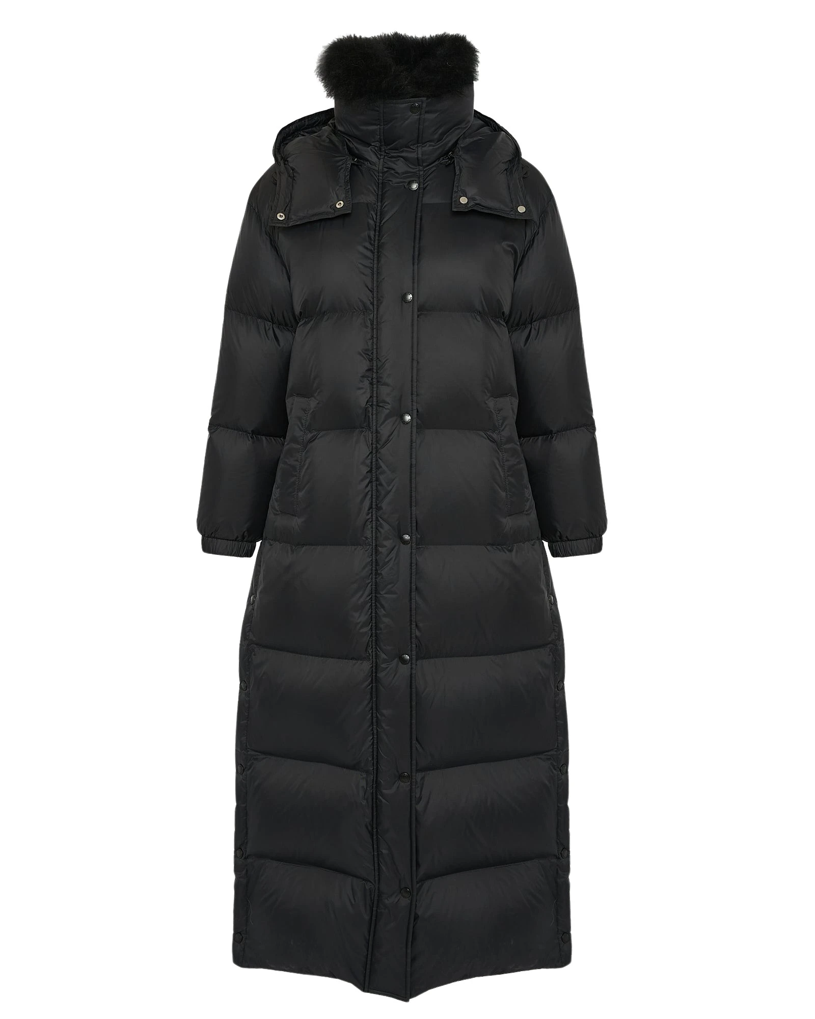 Yves-Salomon-Extra-long-down-jacket-with-hood23208_nobg Woman wearing Yves Salomon shearling fur coat – luxury outerwear at Coveti
