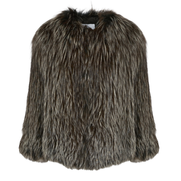 Woman wearing Yves Salomon shearling fur coat – luxury outerwear at Coveti