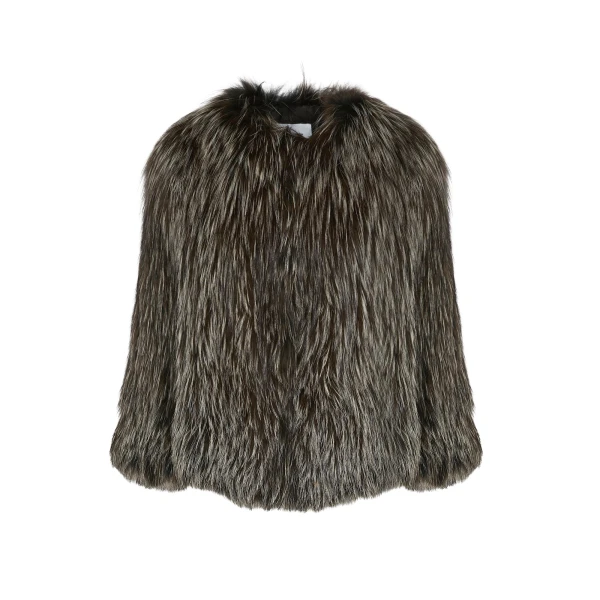 Woman wearing Yves Salomon shearling fur coat – luxury outerwear at Coveti