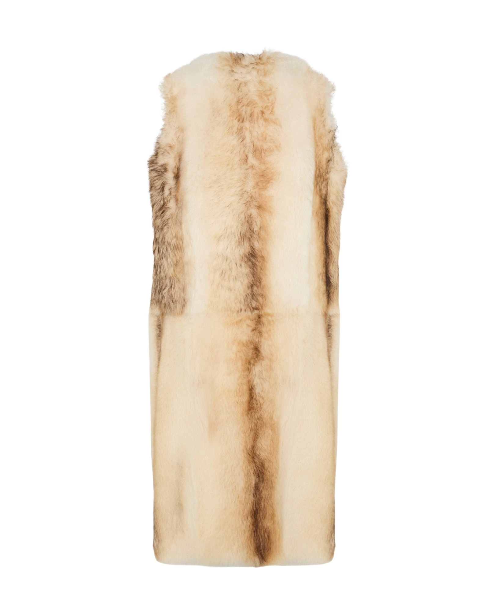 Yves-Salomon-Long-Toscana-Shearling-Vest79203_nobg Woman wearing Yves Salomon shearling fur coat – luxury outerwear at Coveti