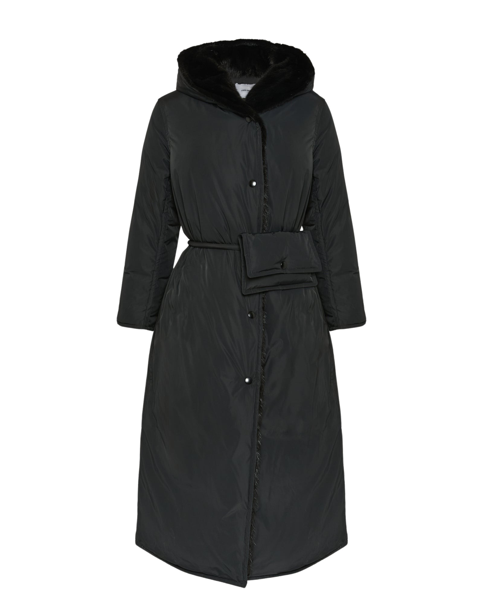 Yves Salomon Long down jacket in technical fabric and mink fur