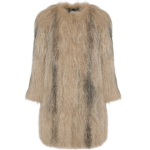 Woman wearing Yves Salomon shearling fur coat – luxury outerwear at Coveti