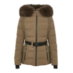 Woman wearing Yves Salomon shearling fur coat – luxury outerwear at Coveti