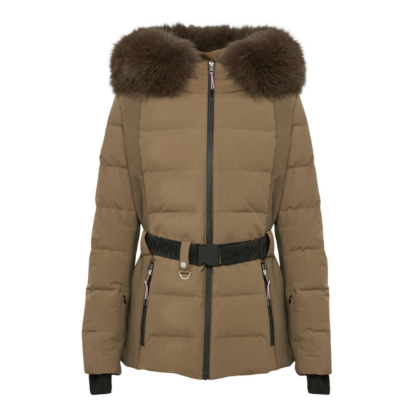 Woman wearing Yves Salomon shearling fur coat – luxury outerwear at Coveti