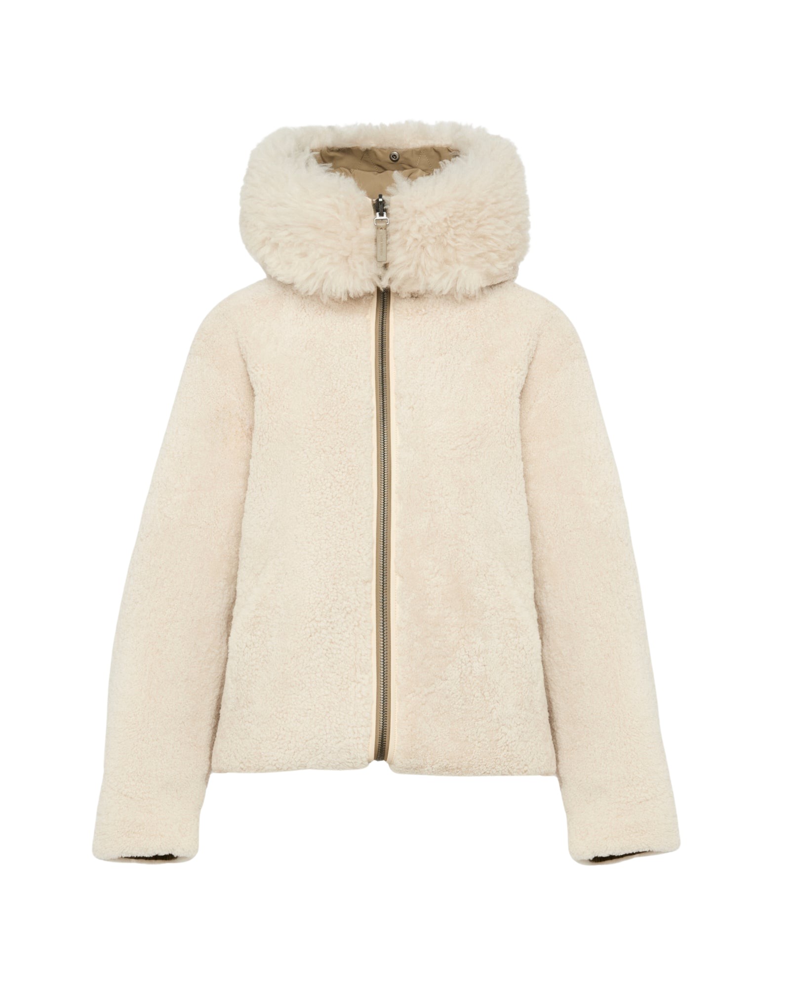 Yves Salomon Revrsible hooded jacket in lambskin shearling and technical fabric