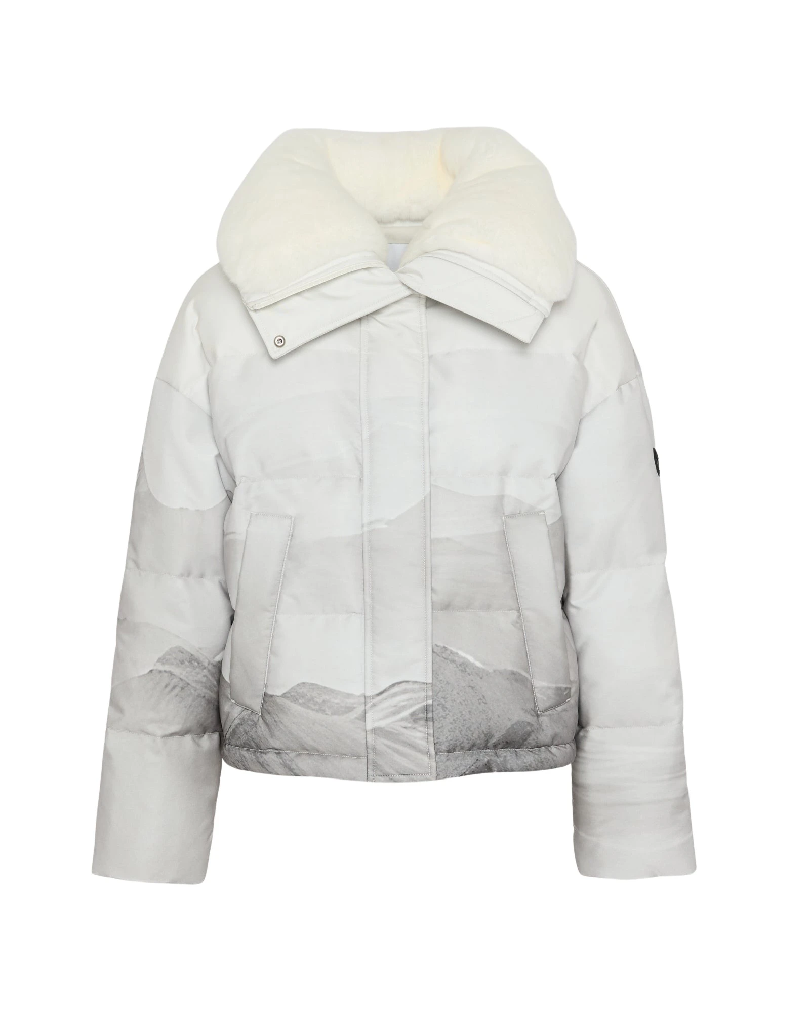 Yves-Salomon-Short-down-jacket-in-waterproof-fabric-and-Rex-rabbit-fur-trim28999_nobg Woman wearing Yves Salomon shearling fur coat – luxury outerwear at Coveti