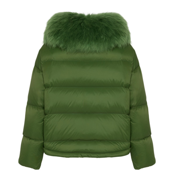 Woman wearing Yves Salomon shearling fur coat – luxury outerwear at Coveti