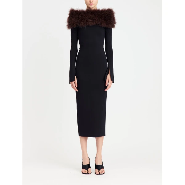 Elevate your elegance in this 16Arlington  from the luxury feather dress edit