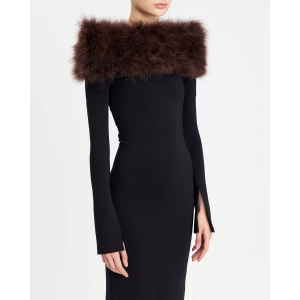 Elevate your elegance in this 16Arlington  from the luxury feather dress edit