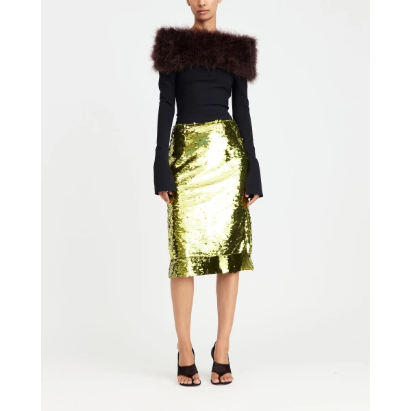 Elevate your elegance in this 16Arlington  from the luxury feather dress edit