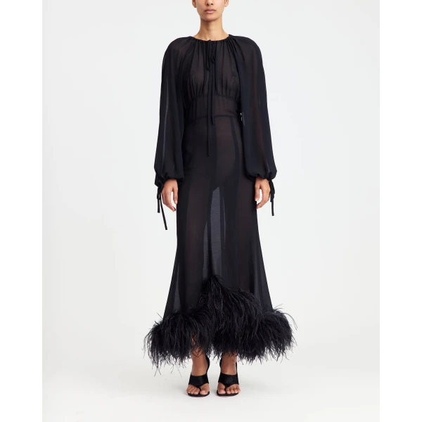 Elevate your elegance in this 16Arlington  from the luxury feather dress edit