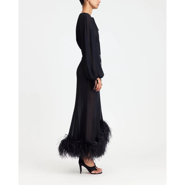 Elevate your elegance in this 16Arlington  from the luxury feather dress edit