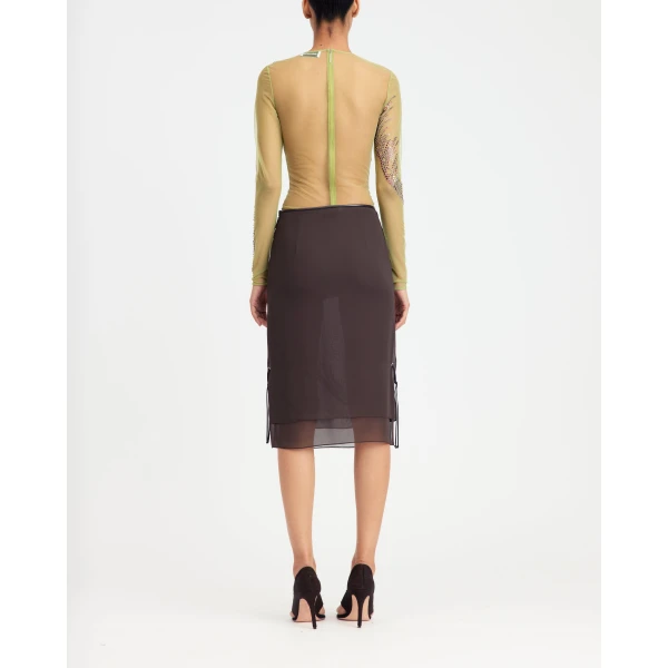 16Arlington Merrow Midi Skirt In Chiffon, view 4