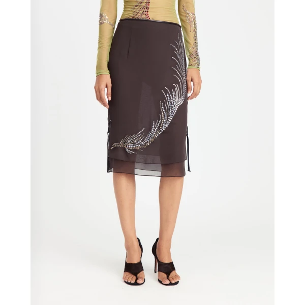 Elevate your elegance in this 16Arlington  from the luxury feather dress edit