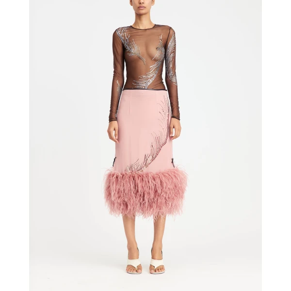 Elevate your elegance in this 16Arlington  from the luxury feather dress edit