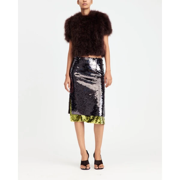 Elevate your elegance in this 16Arlington  from the luxury feather dress edit