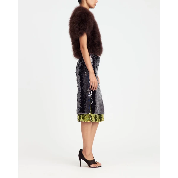 Elevate your elegance in this 16Arlington  from the luxury feather dress edit