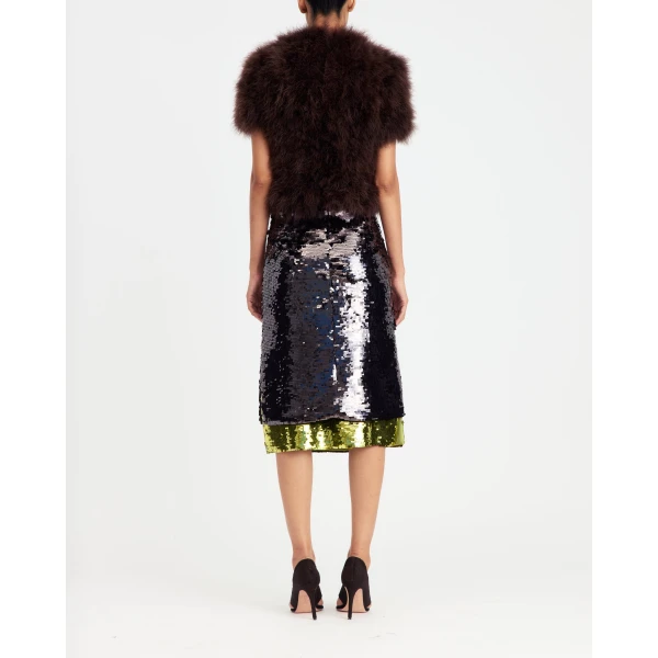 16Arlington Nyla Midi Skirt In Square Sequin, view 4