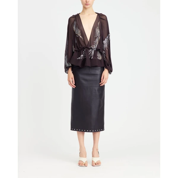 Elevate your elegance in this 16Arlington  from the luxury feather dress edit