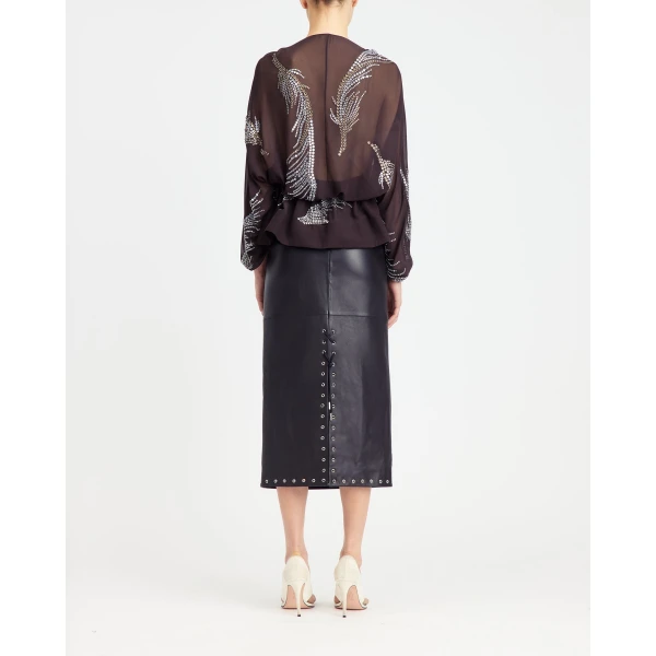 Elevate your elegance in this 16Arlington  from the luxury feather dress edit